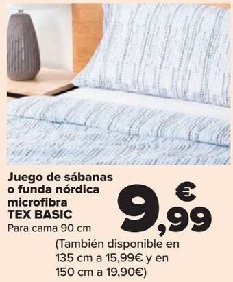 Carrefour Juego de sábanas o funda nórdica microfibra tex basic oferta