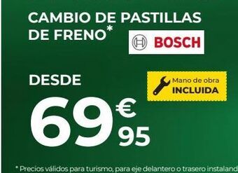 Feu Vert Pastillas de freno bosch oferta