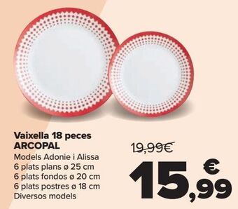 Carrefour Vajilla 18 piezas arcopal oferta