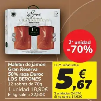 Carrefour Maletín de jamón gran reserva 50% raza duroc los berones oferta