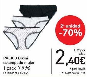 Carrefour Pack 3 bikini estampado mujer oferta