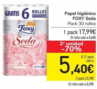 Carrefour Papel higiénico foxy seda oferta