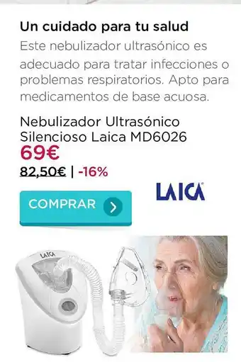 La tienda en casa Nebulizador Ultrasónico Silencioso Laica Md6026 oferta