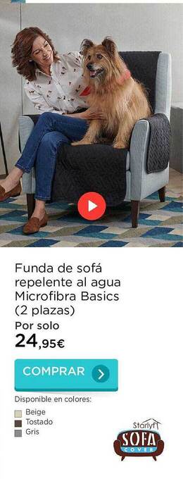 La tienda en casa Funda De Sofá Repelente Al Agua Microfibra Basics 2 Plazas oferta