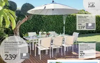 Carrefour Express Mesa Extensible Tello Parasol Lateral Shanghai 300 Sillón Tello Gama Tello oferta