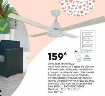 Conforama Ventilador Techo Vigo oferta