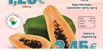 FROIZ Papaya Gigante kg oferta