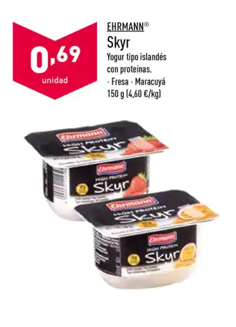 ALDI Ehrmann Skyr 150g oferta