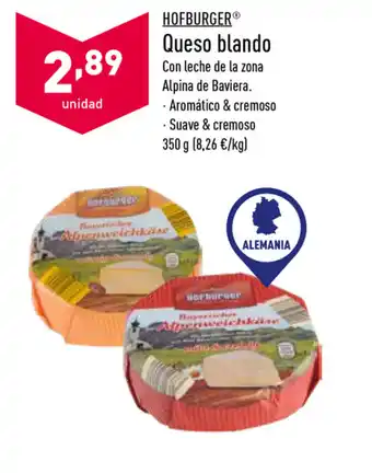 ALDI Hofburger Queso blando 350g oferta