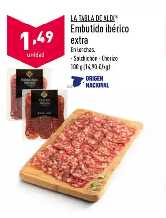 ALDI La Table de Aldi Embutido ibérico extra 100g oferta