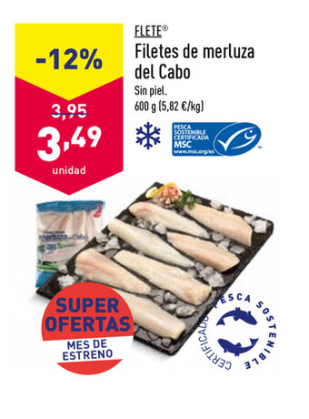 ALDI Flete Filetes de merluza del Cabo 600g oferta