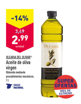 ALDI Olearia del Olivar Aceite de Oliva virgen 1l oferta