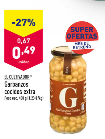 ALDI El Cultivador Garbanzos cocidos extra 400g oferta