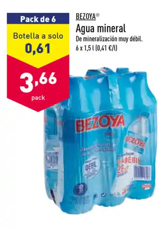 ALDI Bezoya Agua Mineral 6 x 1,5L oferta