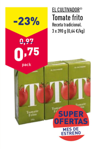 ALDI El Cultivador Tomate frito 3 x 390g oferta