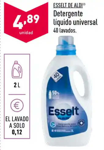 ALDI Esselt de Aldi Detergente líquido universal 40 lavados 2l oferta