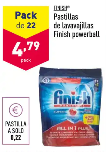 ALDI Finish Powerball Pastillas de lavavajillas Pack de 22 oferta
