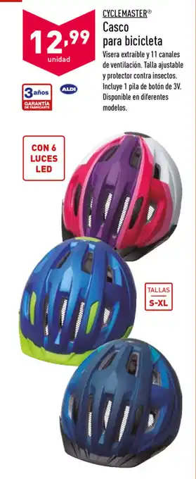 ALDI Cyclemaster Casco para bicicleta S-XL oferta