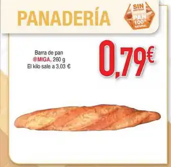 Masymas Miga Barra de Pan 260g oferta