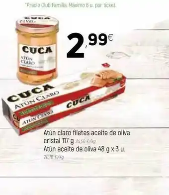 Coviran Atún Claro Filetes Aceite De Oliva Cristal 117g, Atún Aceite De Oliva 48g x 3u oferta