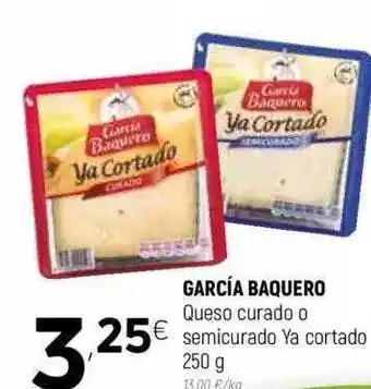Coviran García Baquero Queso Curado O Semicurado Ya Cortado 250g oferta