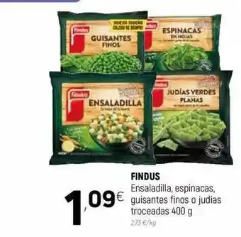 Coviran Findus Ensaladilla, Espinacas Guisantes Finos O Judias Troceadas 400g oferta