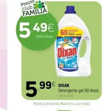 Coviran Dixan Detergente Gel 60 dosis oferta