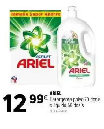 Coviran Ariel Detergente Polvo 70 dosis O Liquido 68 dosis oferta