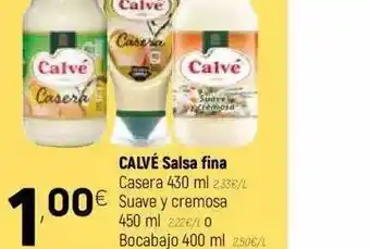 Coviran Calvé Salsa Fina Casera 430ml, Suave Y Cremosa 450ml O Bocabajo 400ml oferta