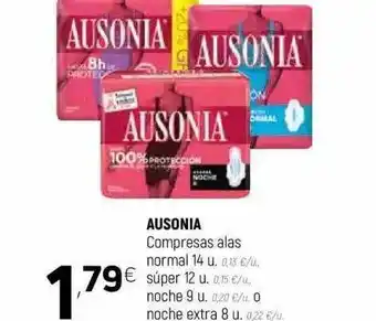 Coviran Ausonia Compresas Alas Normal 14u. oferta