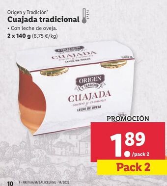 Lidl Cuajada tradicional oferta