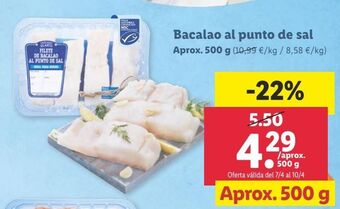 Lidl Bacalao al punto de sal oferta