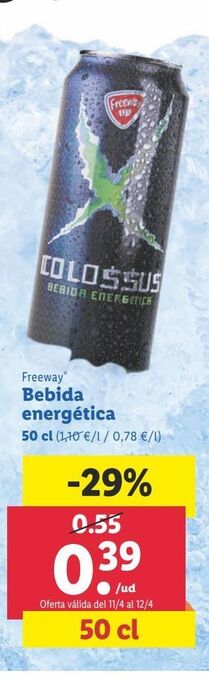 Lidl Bebida energética freeway oferta