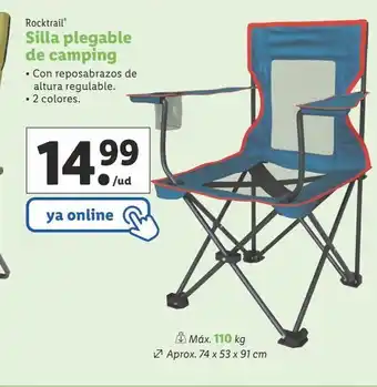 Lidl Silla plegable de camping rocktrail oferta