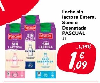 Carrefour Market Leche sin lactosa entera, semi o desnatada pascual oferta