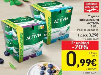 Carrefour Yogures bífidus natural activia oferta