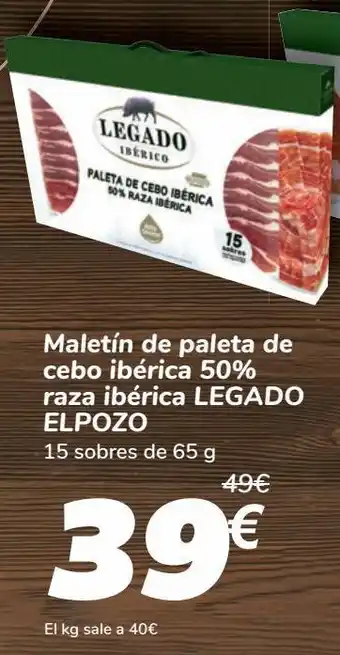 Carrefour Maletín de paleta de cebo ibérica 50% raza ibérica legado el pozo oferta