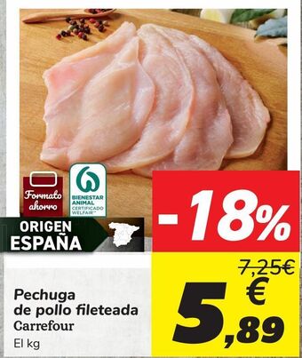 Carrefour Pechuga de pollo fileteada carrefour oferta