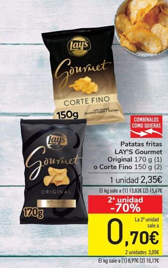 Carrefour Patatas fritas lay's gourmet original o corte fino oferta