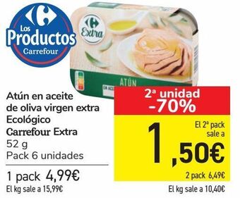 Carrefour Atún en aceite de oliva virgen extra ecológico carrefour extra oferta