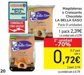 Carrefour Magdalenas o croissants chocolate la bella easo oferta