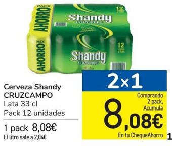 Carrefour Cerveza shandy cruzcampo oferta