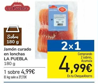 Carrefour Jamón curado en lonchas la puebla oferta