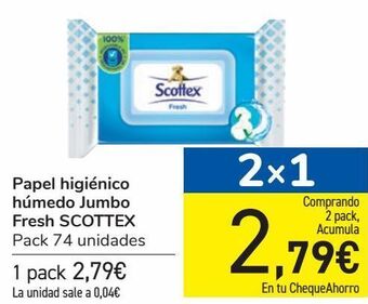 Carrefour Papel higiénico húmedo jumbo fresh scottex oferta