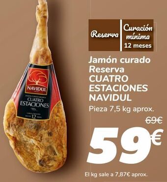 Carrefour Jamón curado reserva cuatro estaciones navidul oferta
