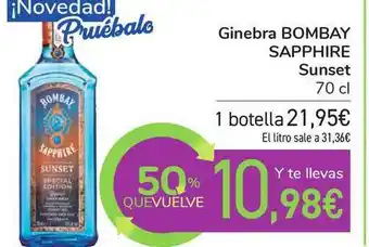 Carrefour Bombay Sapphire Sunset Ginebra 70cl oferta