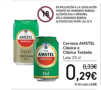 Carrefour Amstel Clásica O Clásica Tostada Cerveza 33cl oferta