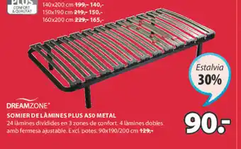 JYSK Dreamzone Somier De Lamines Plus A50 Metal 90x190/200cm oferta