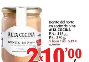 Alimerka Alta Cocina Bonito Del Norte En Aceita De Oliva 415g oferta