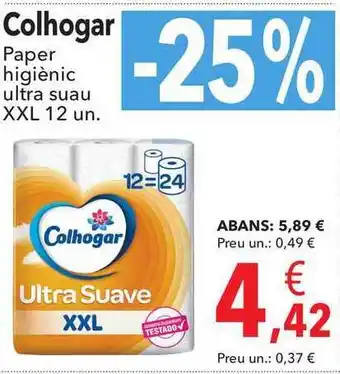 Clarel Colhogar Paper Higiènic Ultra Suau XXL 12 Un. oferta